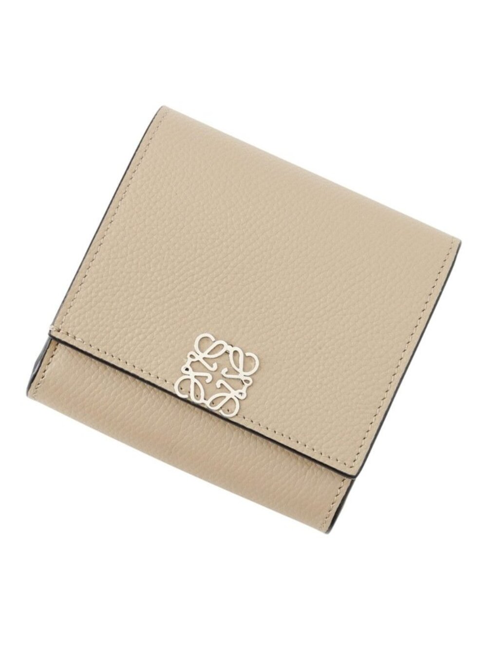Loewe Bifold Wallet Anagram Compact Flap Pebble Grain Calf Leather